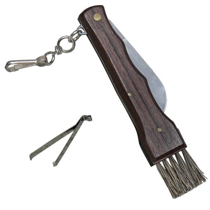 Mercury Pilzmesser mit Holzgriff und Karabiner